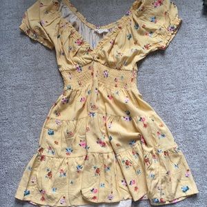 PACSUN floral yellow dress